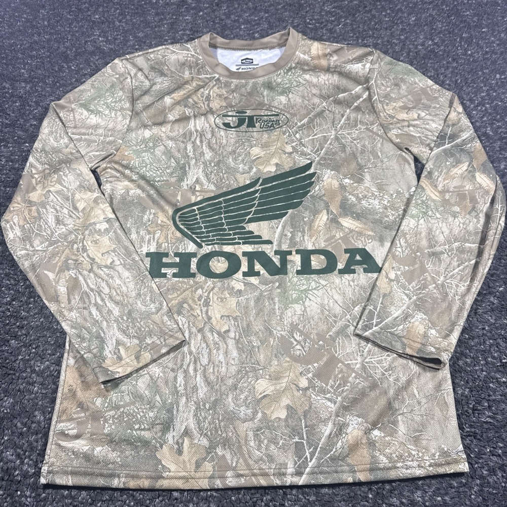 Mens Honda Jersey Shirt Camo Long Sleeve JT Racing USA Motocross men's Size Med